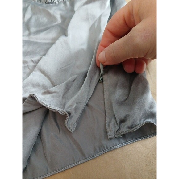 Attention Silk Tank Top Womens L Gray Lace Trim Classic Luxe - Picture 5 of 8
